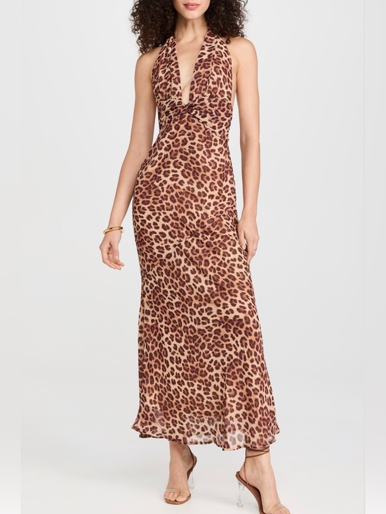 Runaway The Label Dresses & Skirts - Runaway The Label Tenaya Leopard Print Halter Maxi Dress